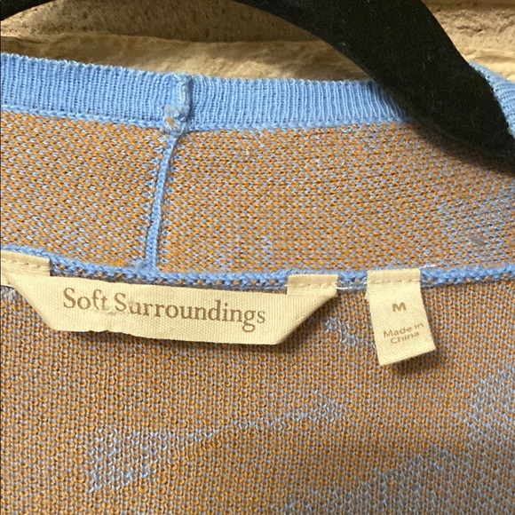 Soft Surroundings Long Sleeve Open Front Cardigan Women's Brown Blue Size M - Picture 5 of 10